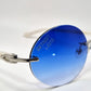 C Decor "Detroit Lions" - Silver Marbles w/ Deep Blue Oval Lenses