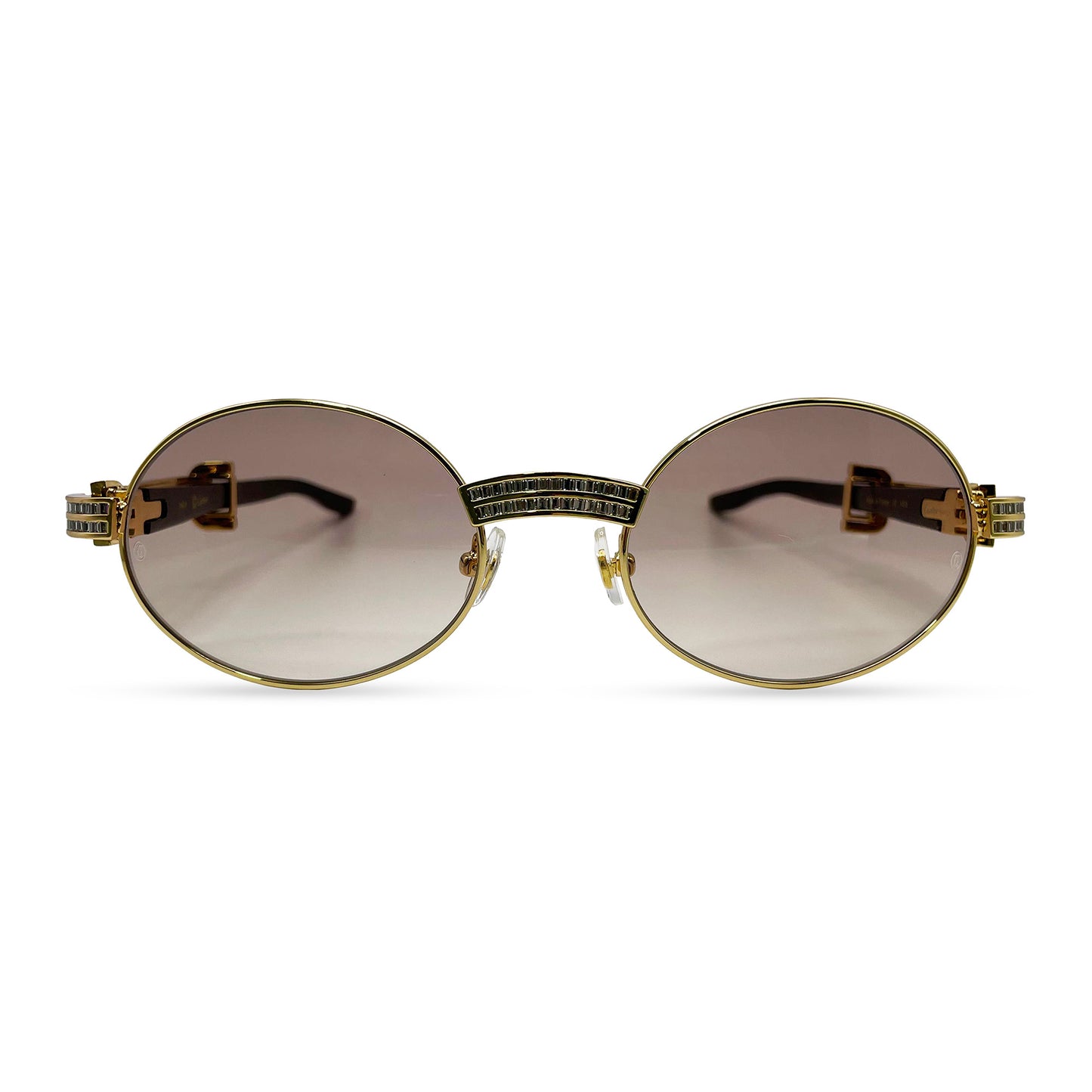 Giverny - Gold Black Buffs w/ Brown Lenses - Diamonds DB Channel Set