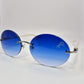 C Decor "Detroit Lions" - Silver Marbles w/ Deep Blue Oval Lenses