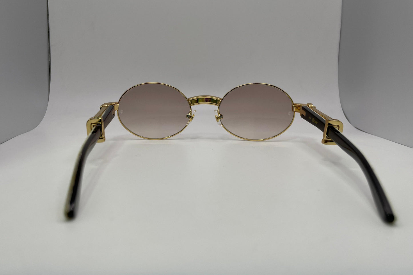 Giverny - Gold White Buffs w/ Brown Lenses - Diamonds DB Prong Set