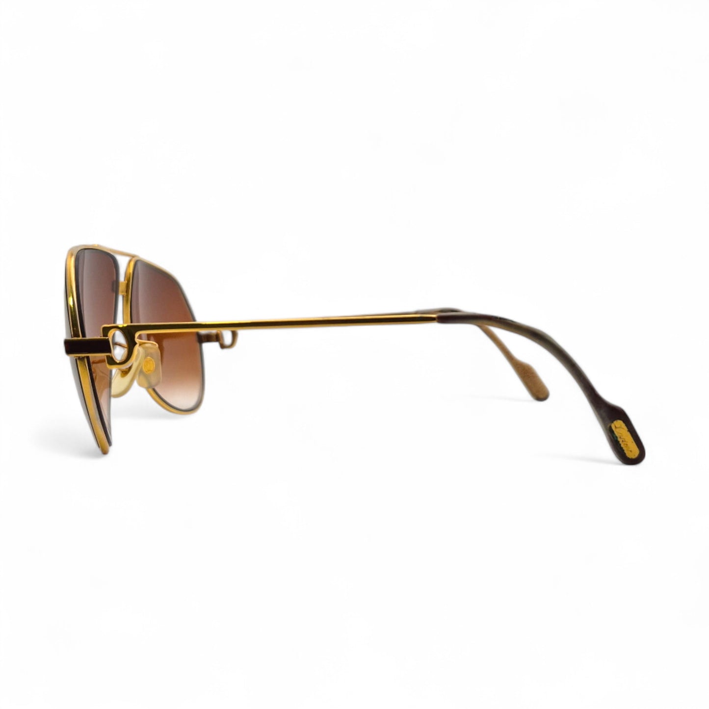 Authentic Cartier Santos (Aviators) - Gold Wires Sunglasses w/ Hennessy Brown Gradient Lenses (80s)