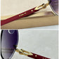 Decor C Acetate Marble Pilot Lenses - Red Temples - Luxury Optical