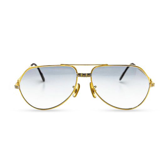 Cartier Santos - Vintage Gold Wires w/ Smoke Gray Lenses - Authentic