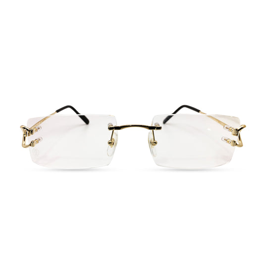 Cartier Big C - Gold Wires w/ Clear Lenses - Authentic 2024