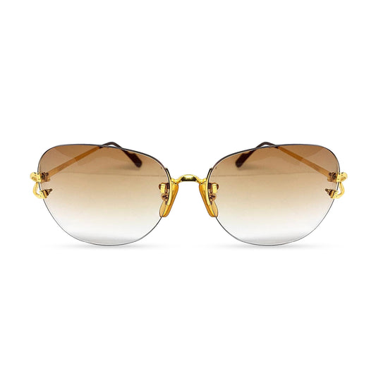 Cartier - Gold Wires w/ Custom Light Brown Lenses - Authentic