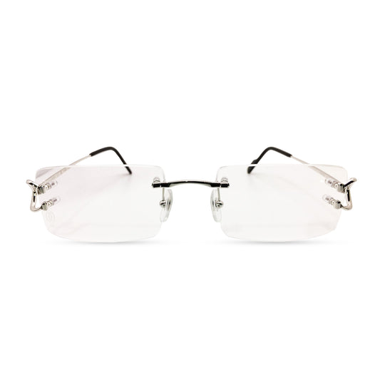 Cartier Big C - Silver Wires w/ Clear Lenses - Authentic