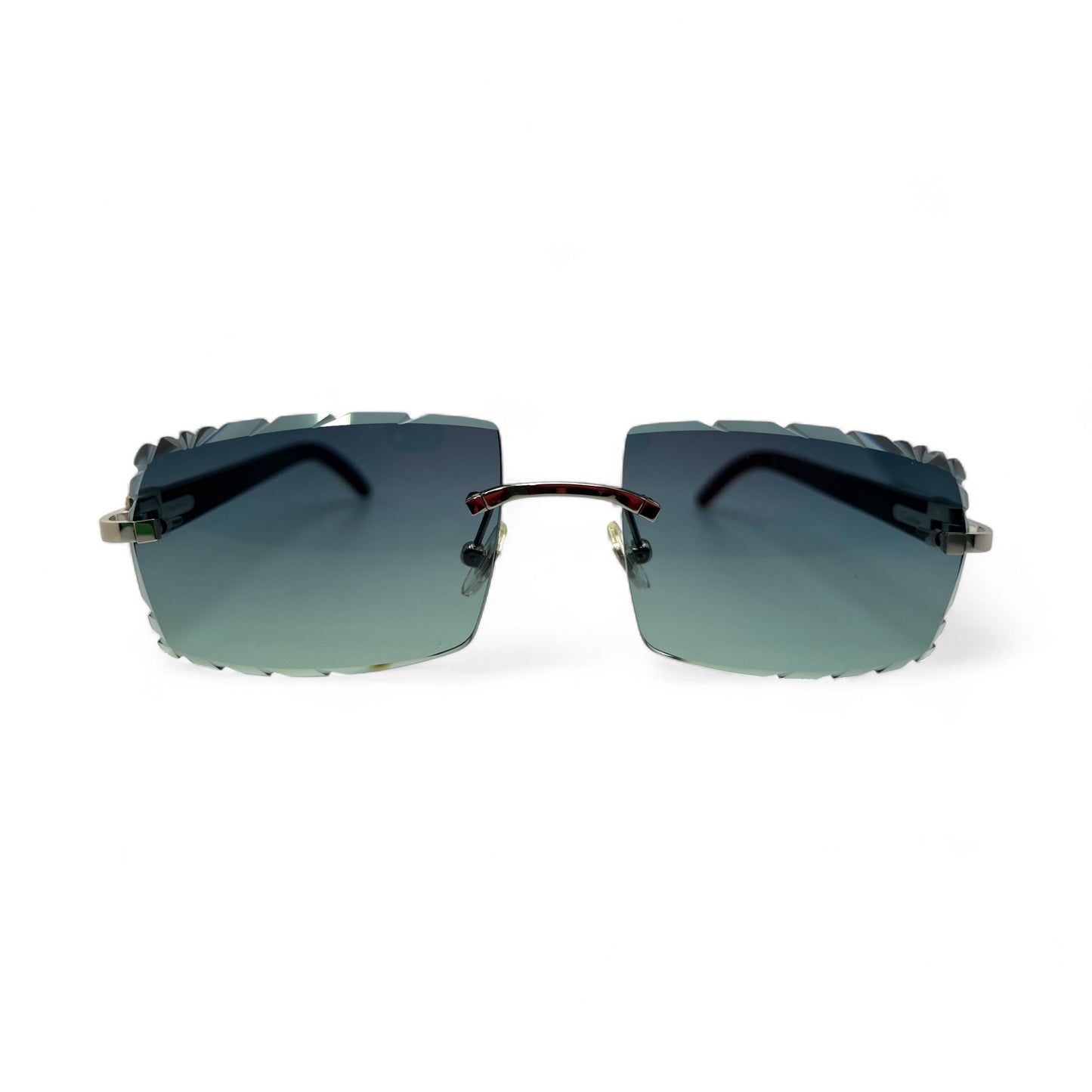 C Decor Buffs (Diamond Cut) - Silver White Genuine Horn Sunglasses (2020s)