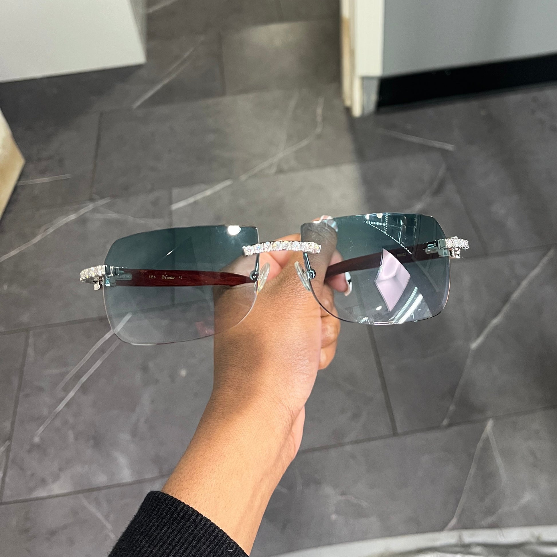 C Decor Iced - Custom Buffs & Woods Sunglasses w/ Diamonds Set (2020s) - Luxury Optical