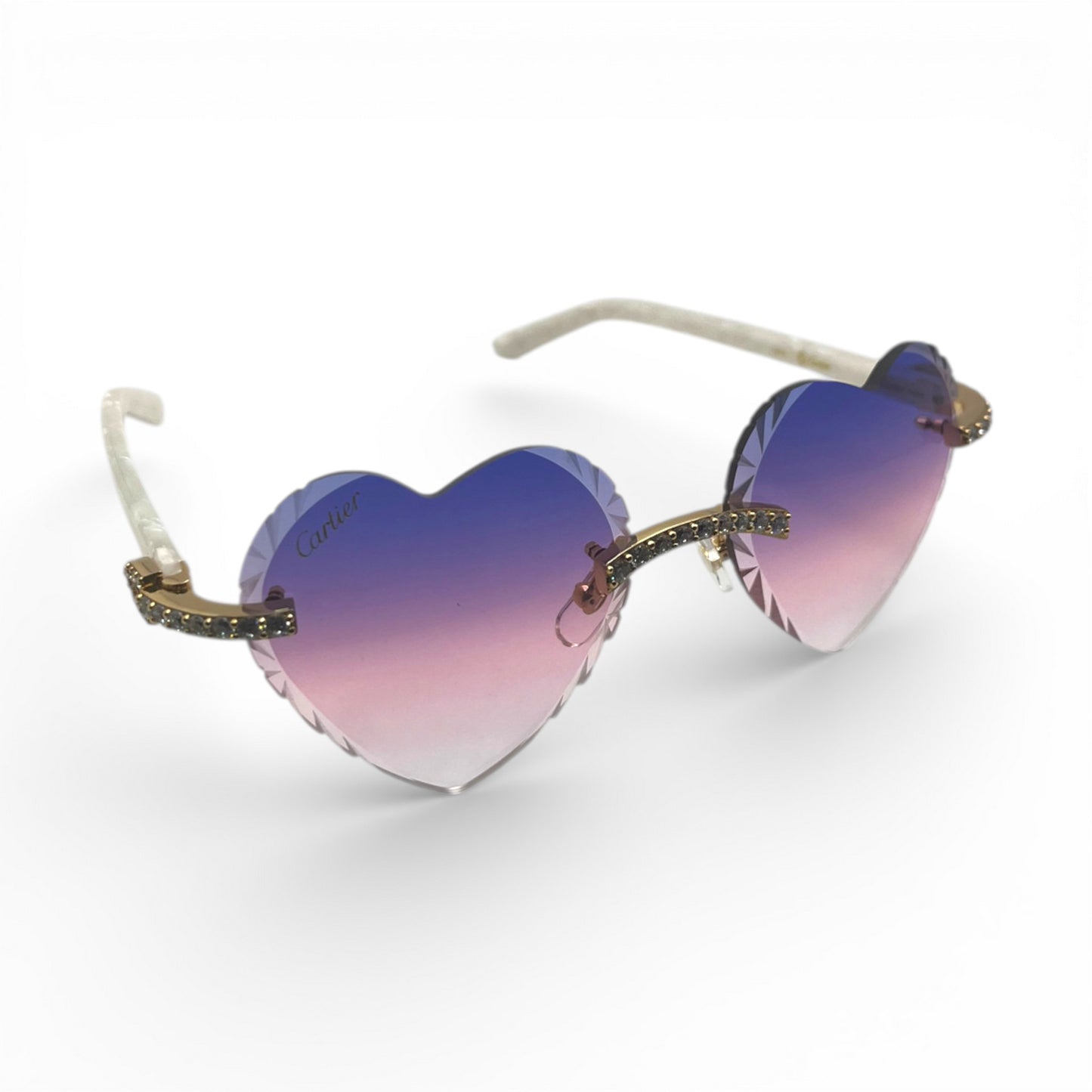 C Decor Sunglasses - 56-19 Custom Hearts Composite Marbles w/ Diamond Set (2026) - Luxury Optical