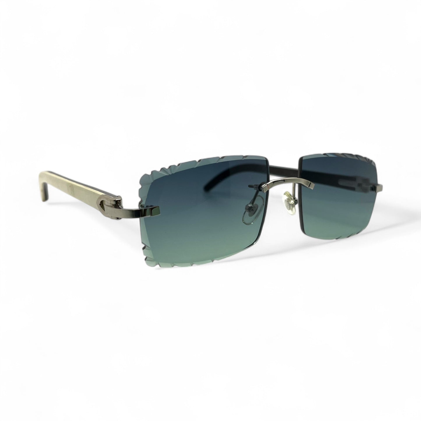 C Decor Buffs (Diamond Cut) - Silver White Genuine Horn Sunglasses (2020s)
