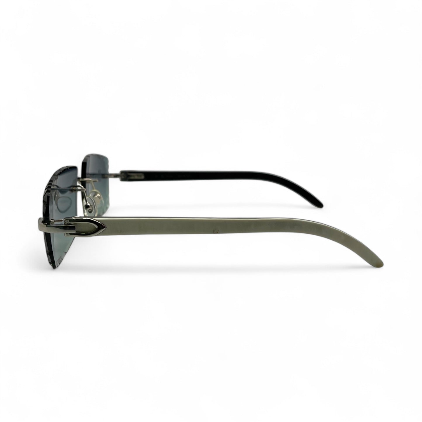 C Decor Buffs (Diamond Cut) - Silver White Genuine Horn Sunglasses (2020s)