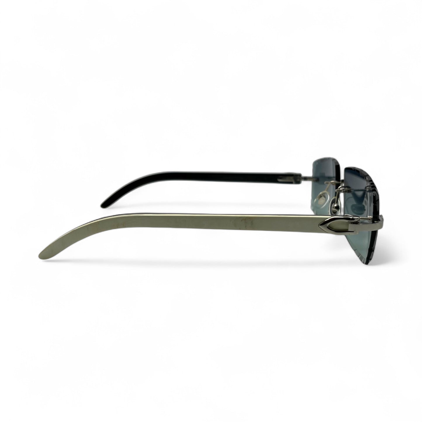 C Decor Buffs (Diamond Cut) - Silver White Genuine Horn Sunglasses (2020s)