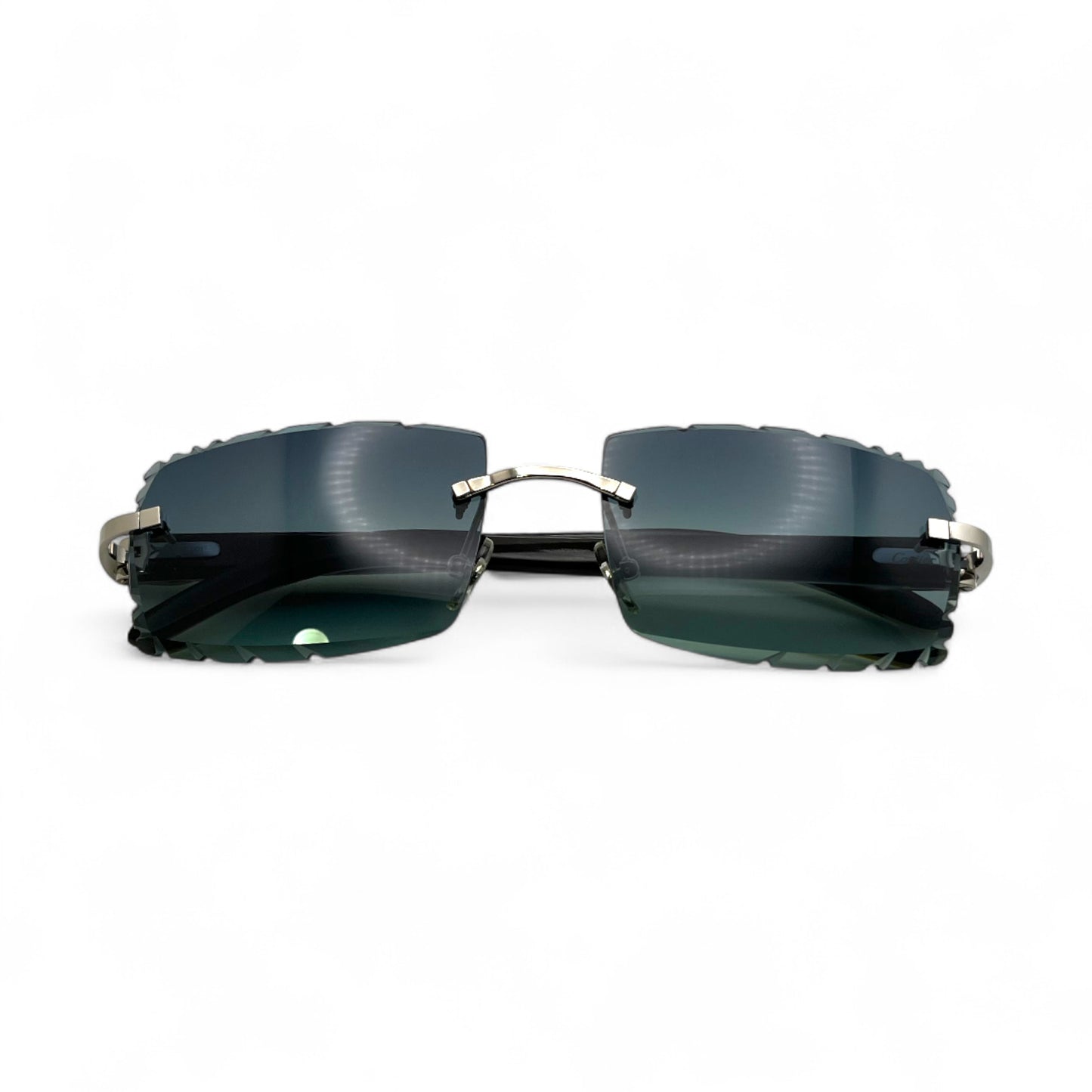 C Decor Buffs (Diamond Cut) - Silver White Genuine Horn Sunglasses (2020s)