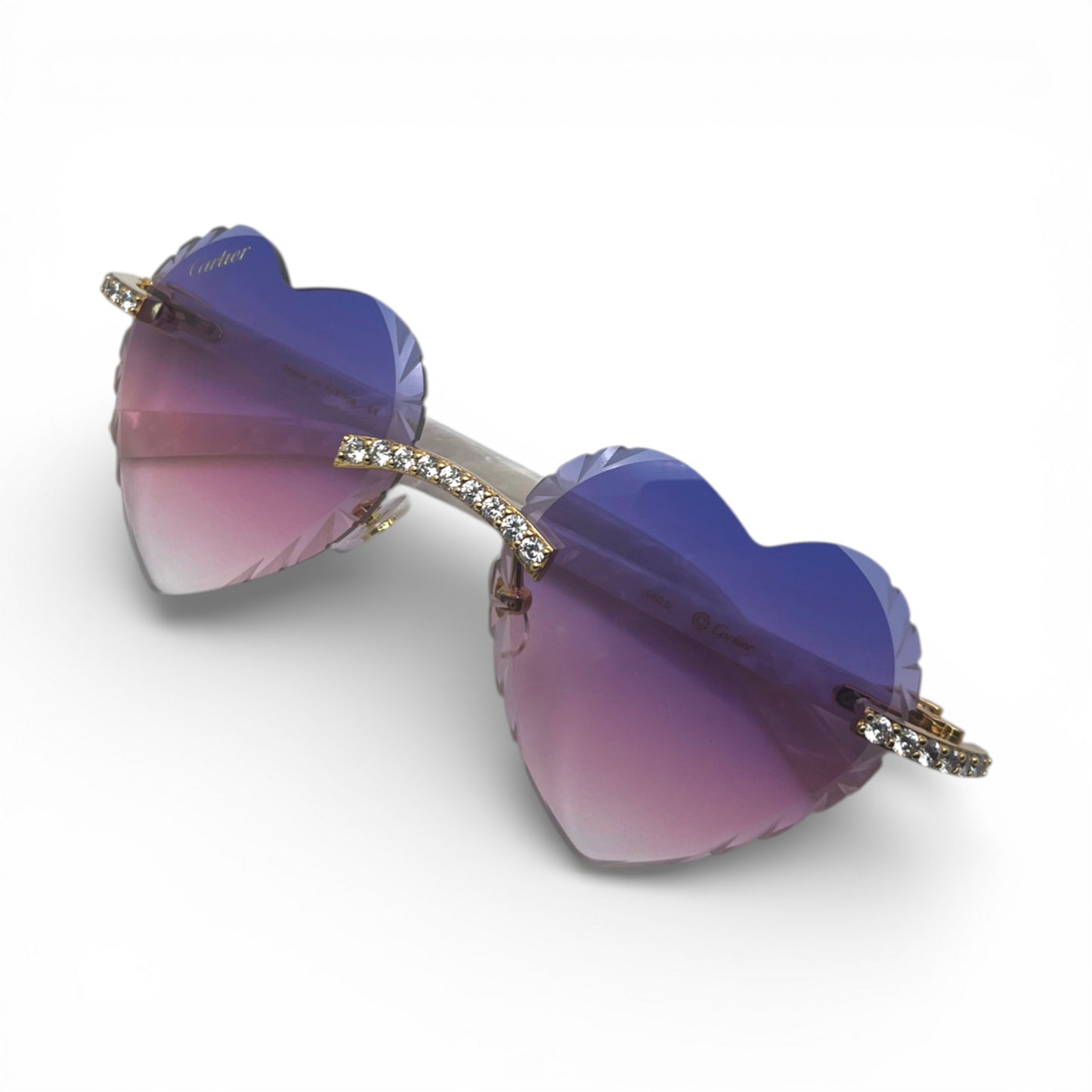 C Decor Sunglasses - 56-19 Custom Hearts Composite Marbles w/ Diamond Set (2026) - Luxury Optical