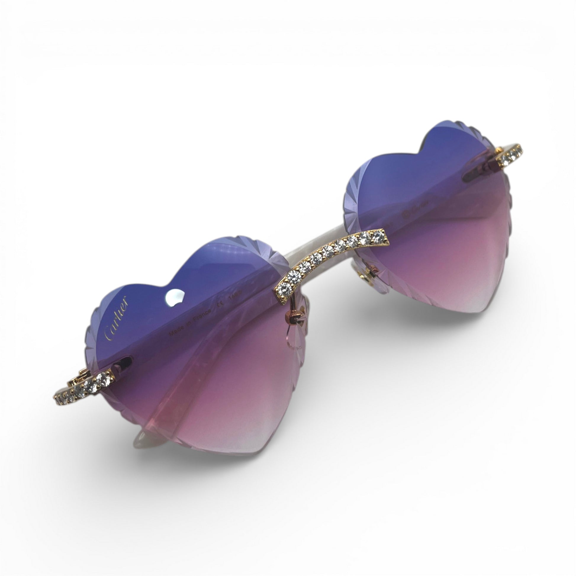 C Decor Sunglasses - 56-19 Custom Hearts Composite Marbles w/ Diamond Set (2026) - Luxury Optical