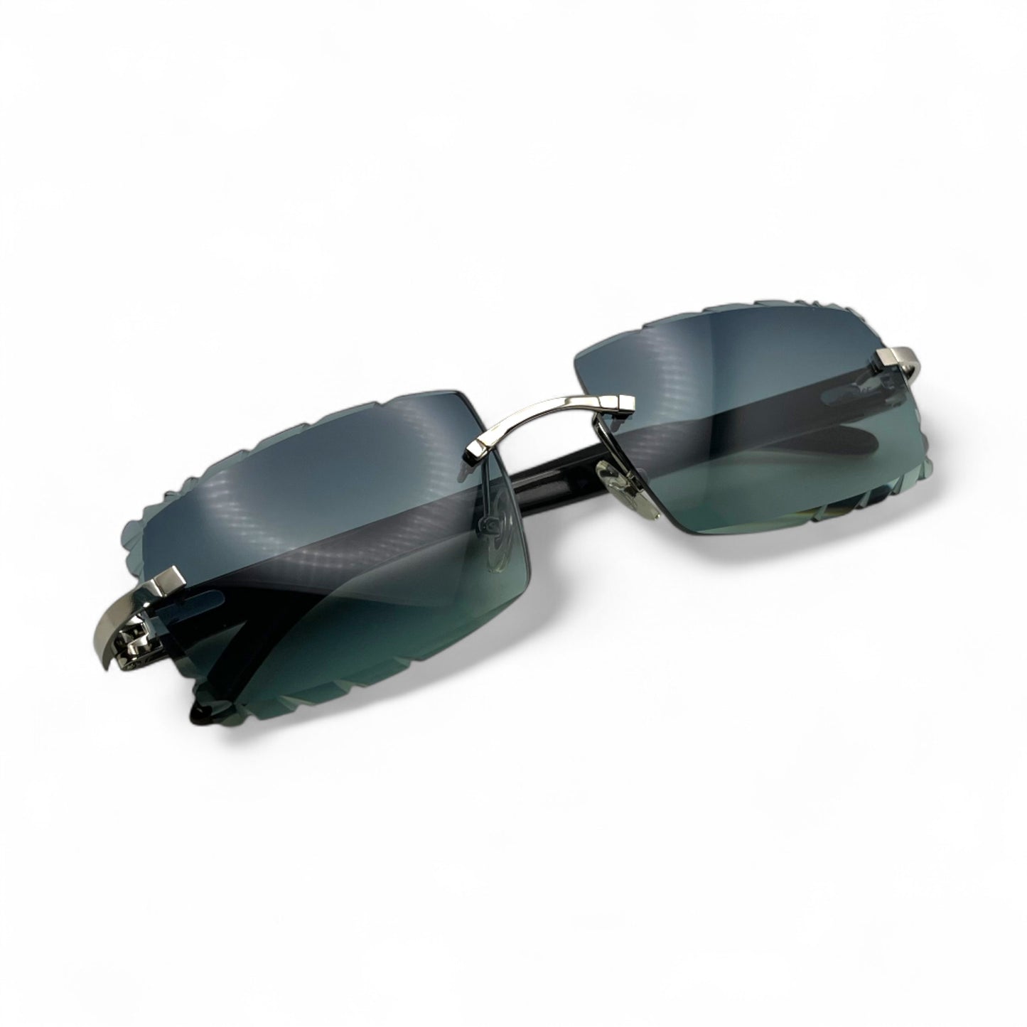 C Decor Buffs (Diamond Cut) - Silver White Genuine Horn Sunglasses (2020s)