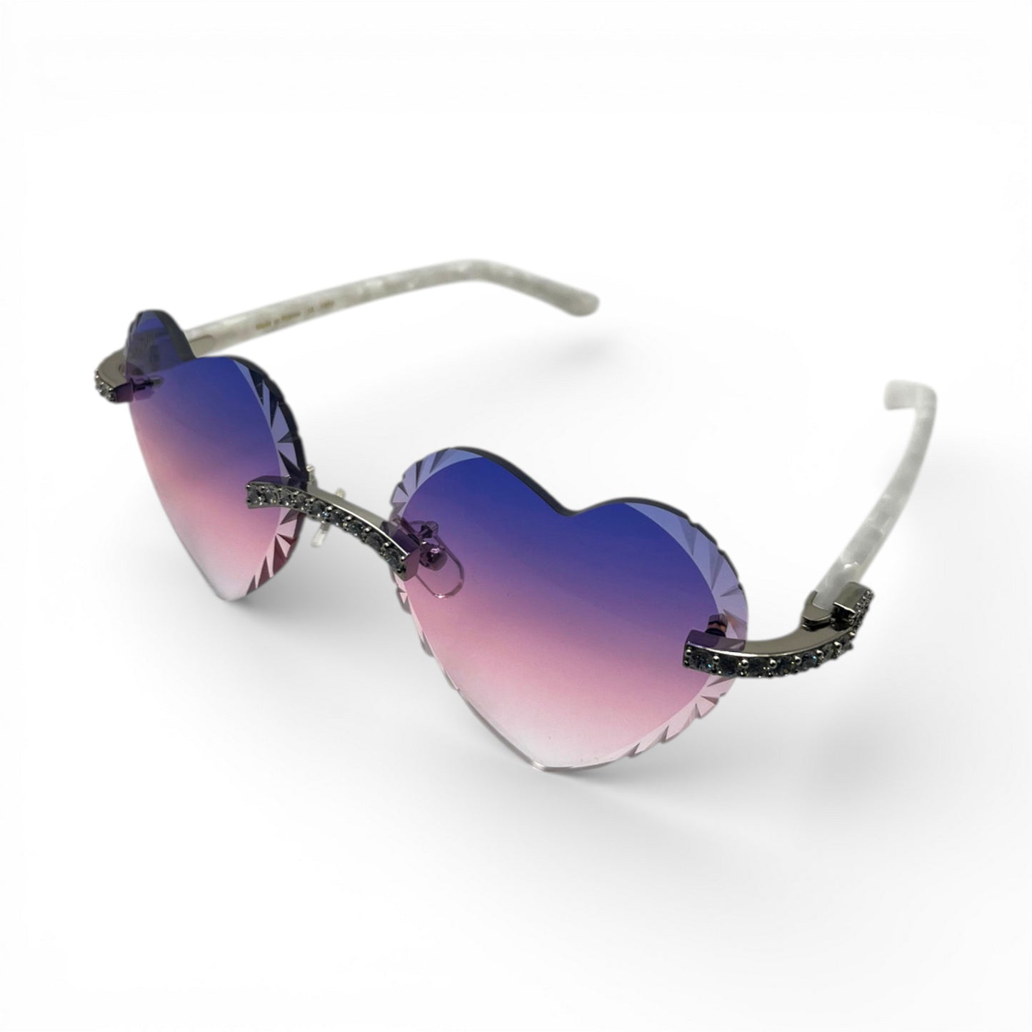 C Decor Sunglasses - 56-19 Custom Hearts Composite Marbles w/ Diamond Set (2026) - Luxury Optical