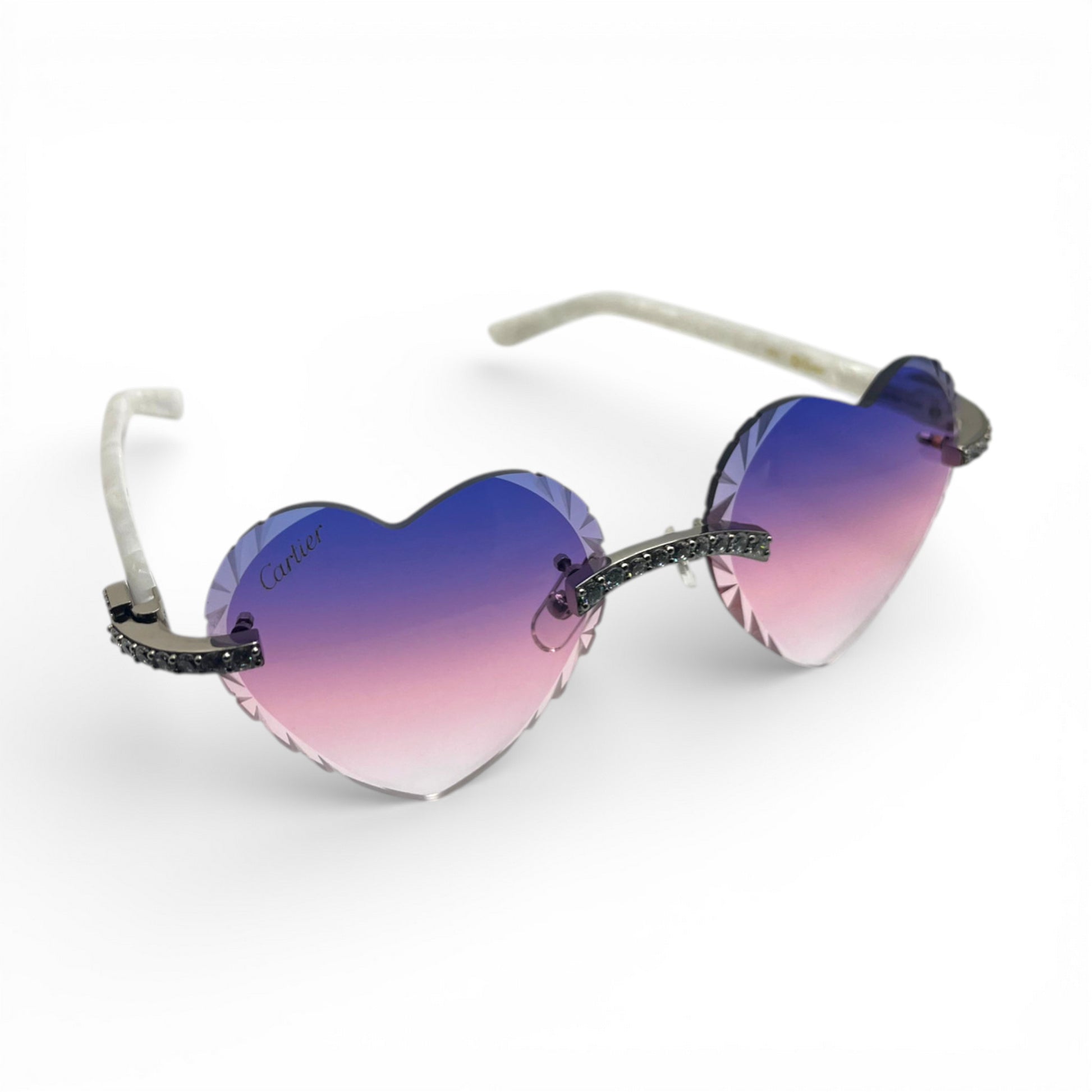 C Decor Sunglasses - 56-19 Custom Hearts Composite Marbles w/ Diamond Set (2026) - Luxury Optical