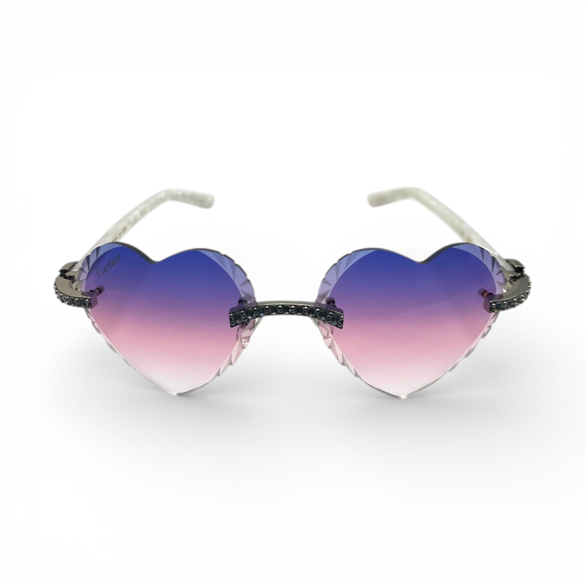 C Decor Sunglasses - 56-19 Custom Hearts Composite Marbles w/ Diamond Set (2026) - Luxury Optical