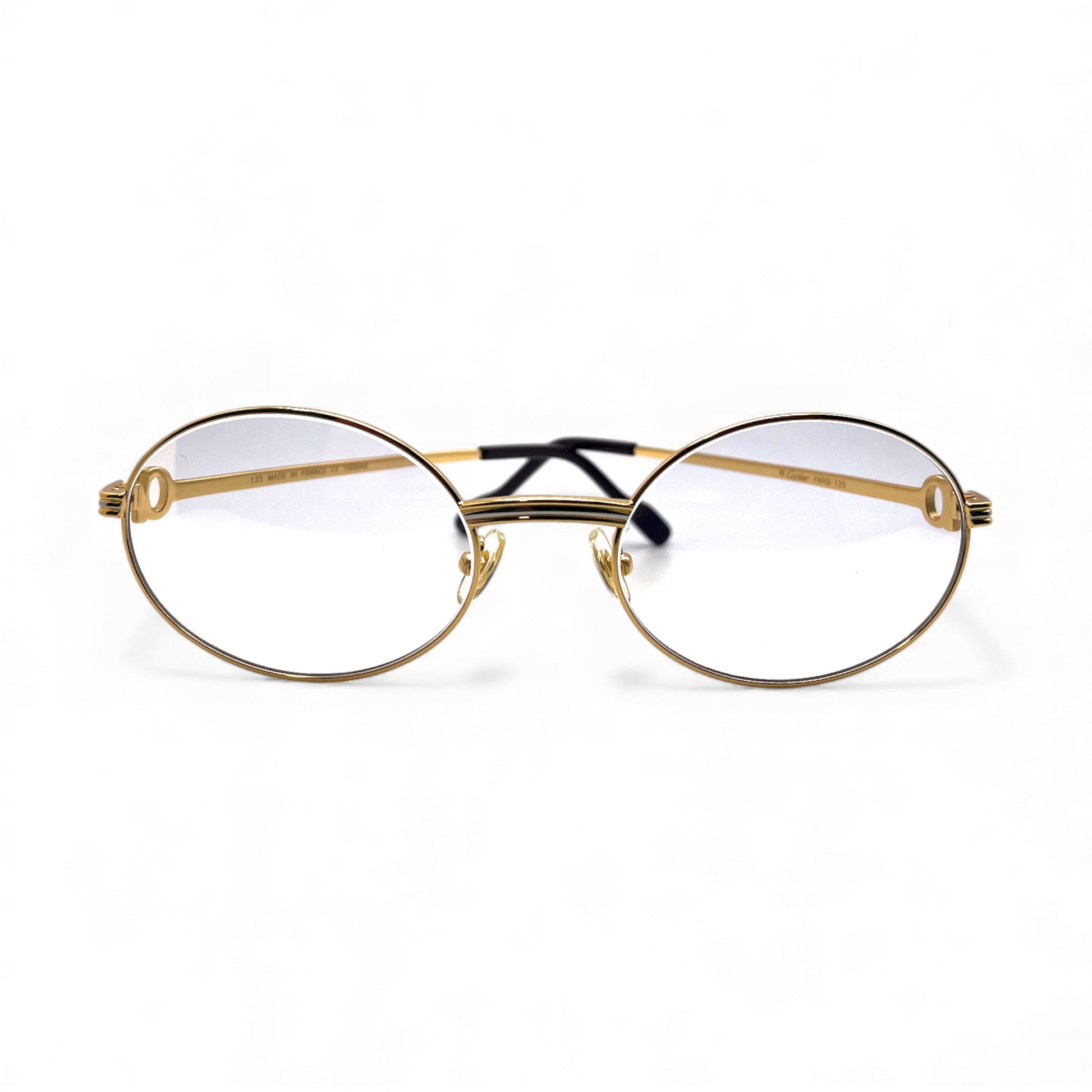 Saint Honore - 55-22 Gold Wires Eyeglasses w/ Oval Lenses (90s) - Luxury Optical