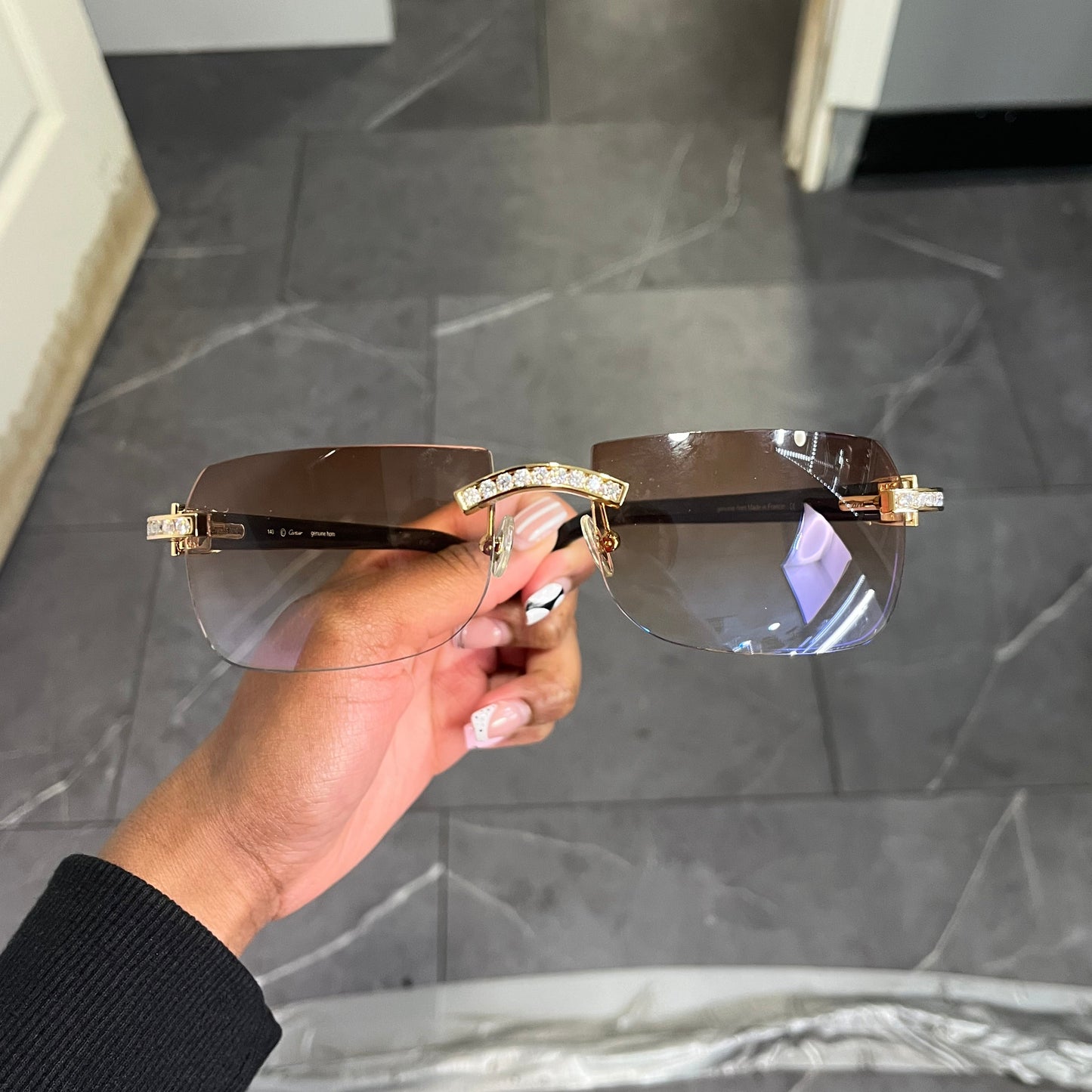 C Decor Iced - Custom Buffs & Woods Sunglasses w/ Diamonds Set (2020s) - Luxury Optical