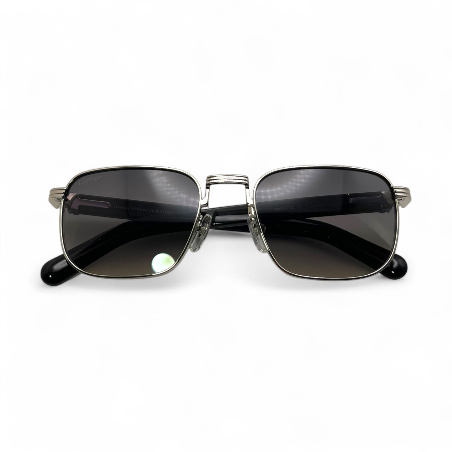 CT0363S Premiere - 54-21 C Decor Silver Woods Sunglasses w/ Dark Gray Square Lenses