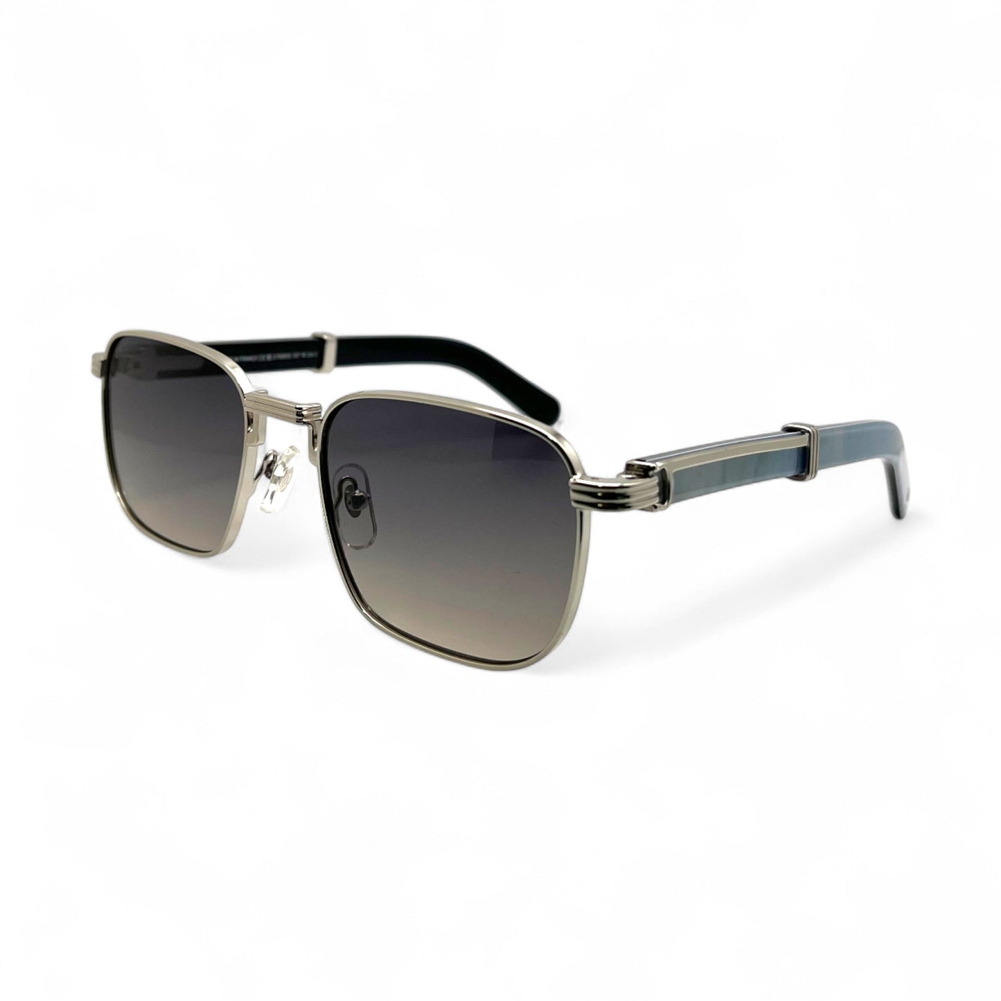 CT0363S Premiere - 54-21 C Decor Silver Woods Sunglasses w/ Dark Gray Square Lenses