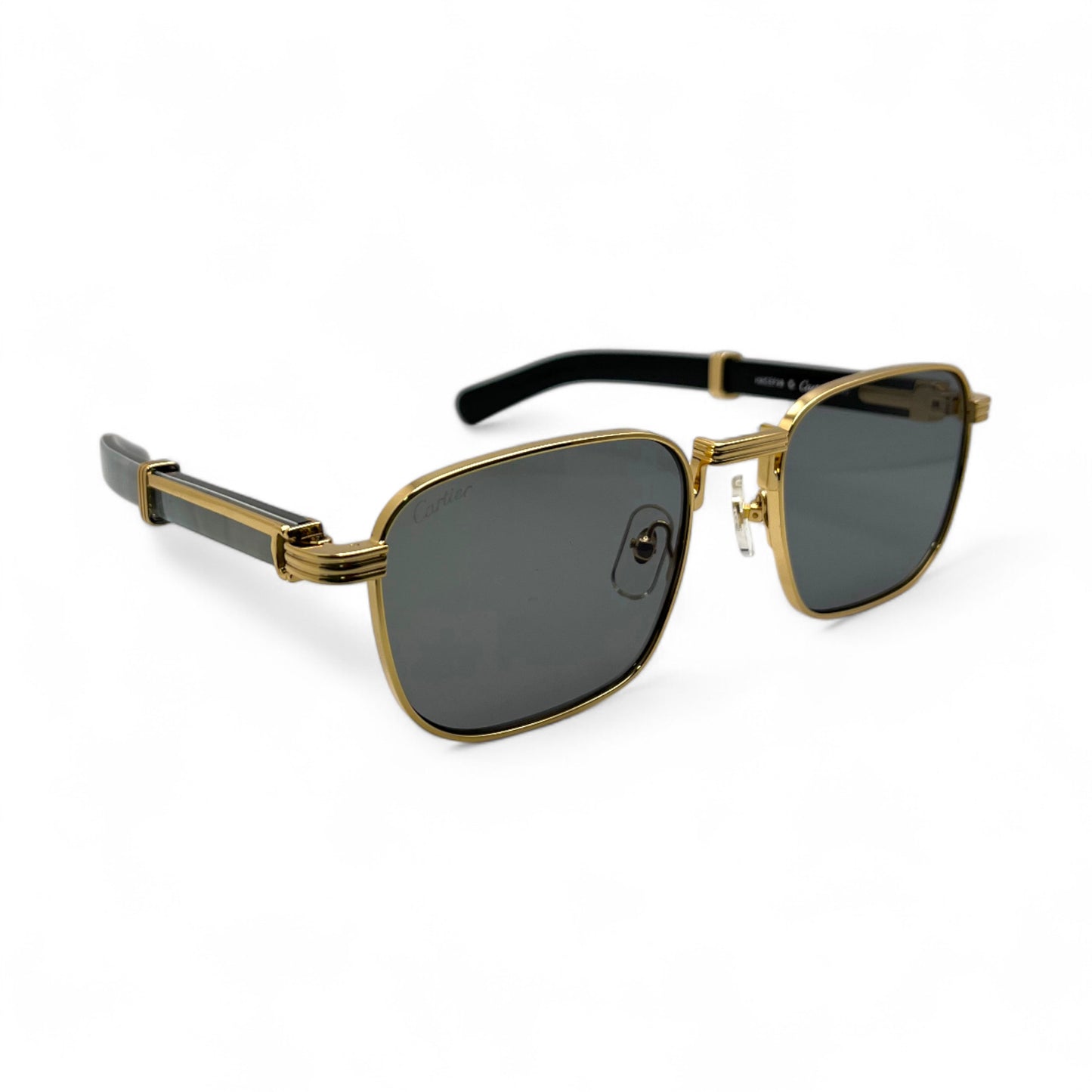 CT0363S Premiere - 54-21 C Decor Silver Woods Sunglasses w/ Dark Gray Square Lenses