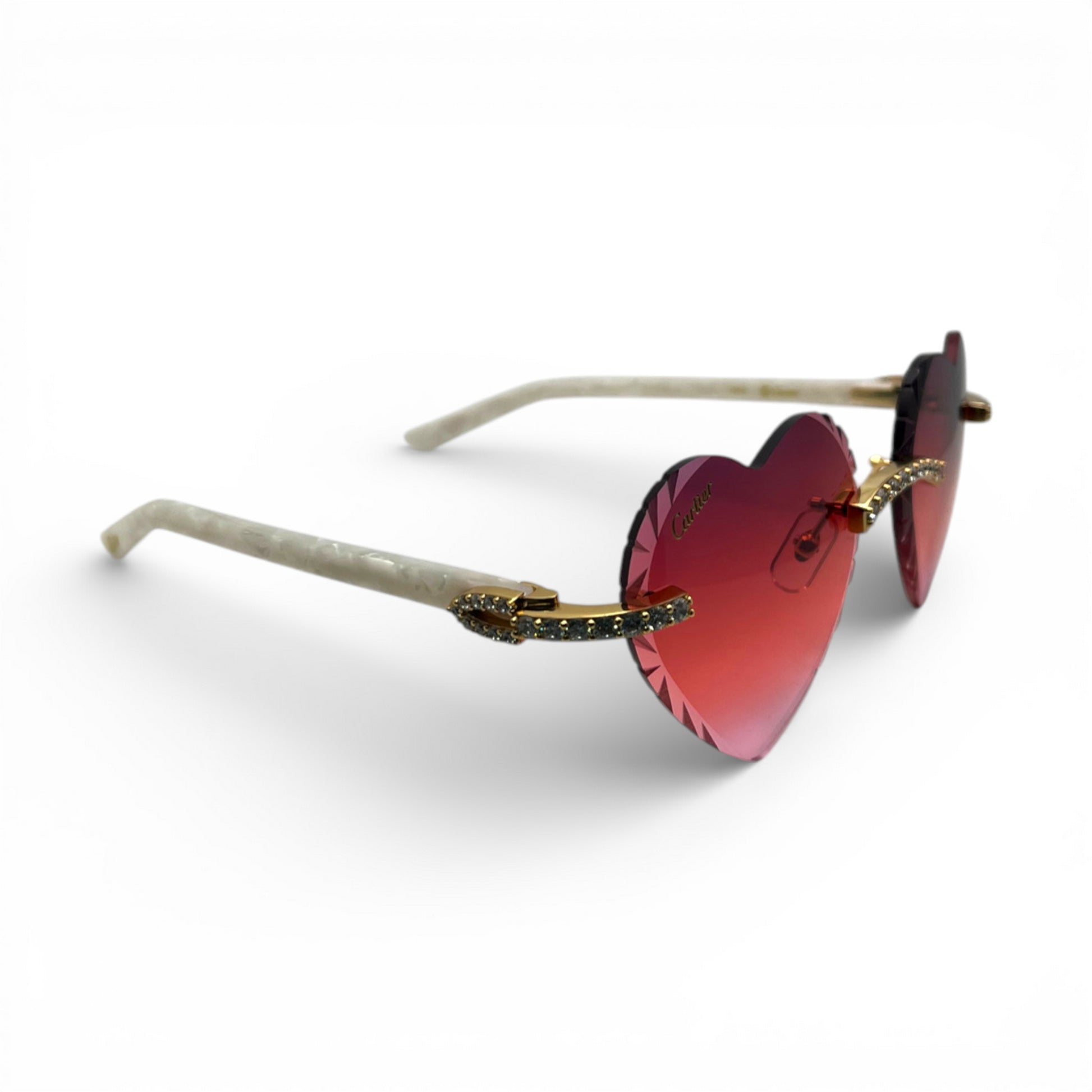 C Decor Sunglasses - 56-19 Custom Hearts Composite Marbles w/ Diamond Set (2026) - Luxury Optical