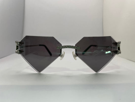 Big C Silver with Mirror Transitions Superman lenses 3pc CZ diamond set