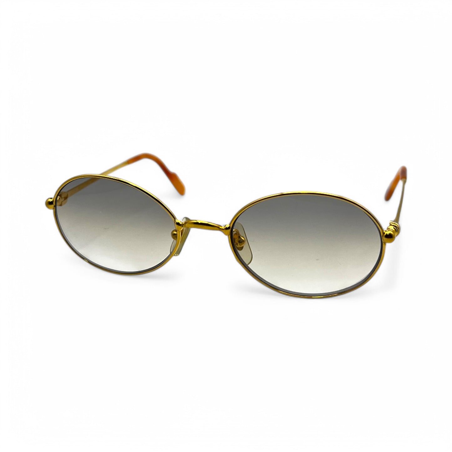 Cartier - Gold Wires w/ Gray Oval Lenses - Authentic