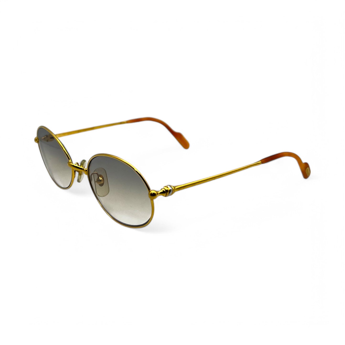 Cartier - Gold Wires w/ Gray Oval Lenses - Authentic