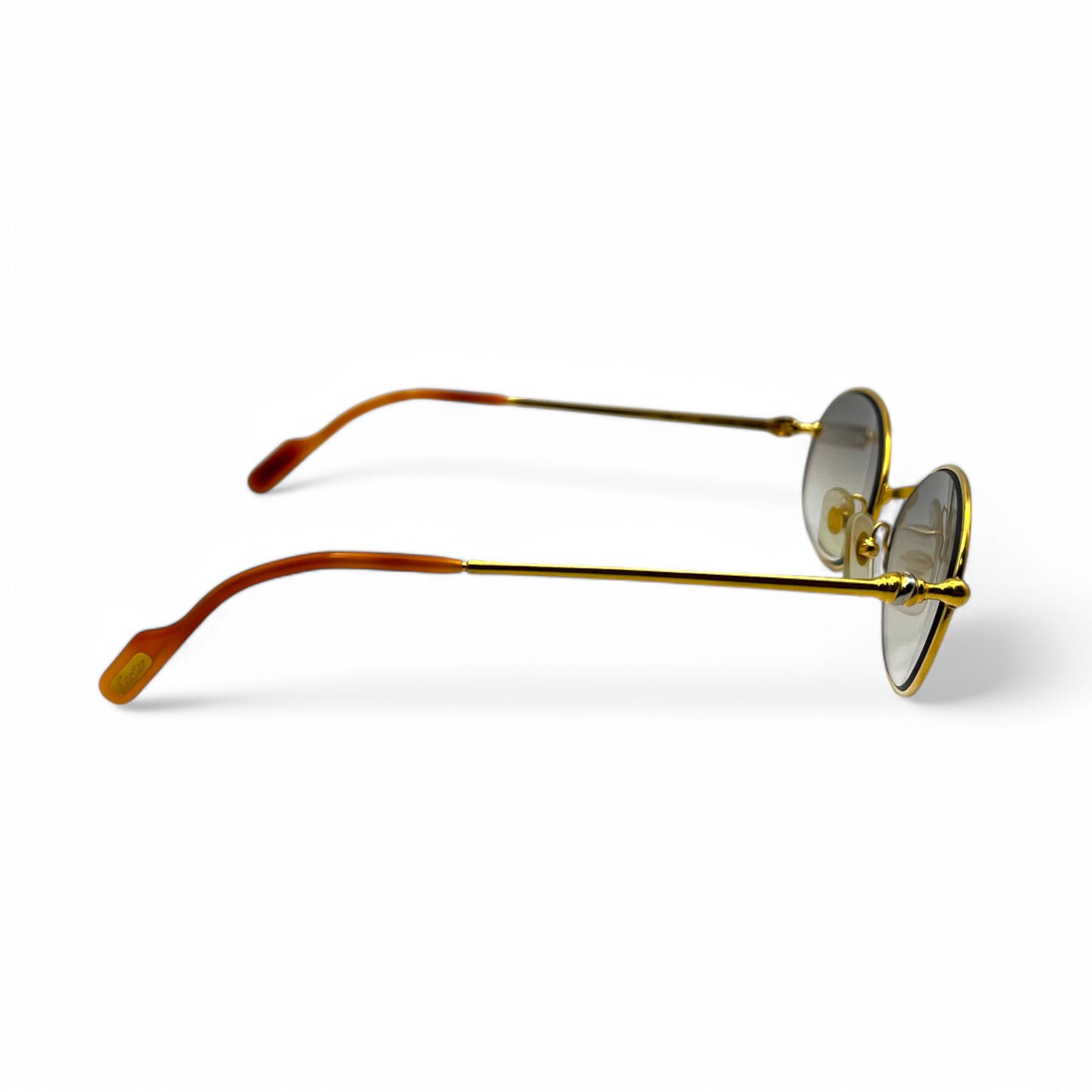 Cartier - Gold Wires w/ Gray Oval Lenses - Authentic