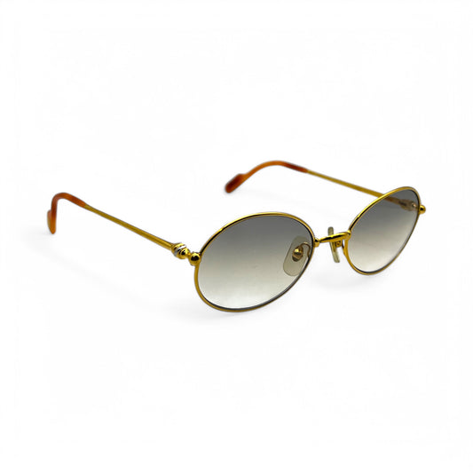 Cartier - Gold Wires w/ Gray Oval Lenses - Authentic