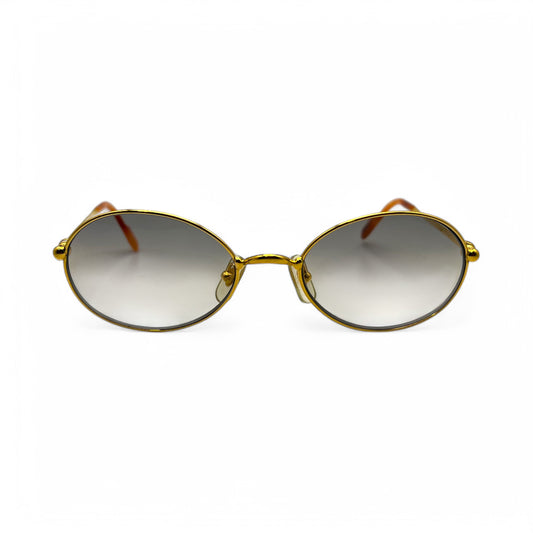 Cartier - Gold Wires w/ Gray Oval Lenses - Authentic