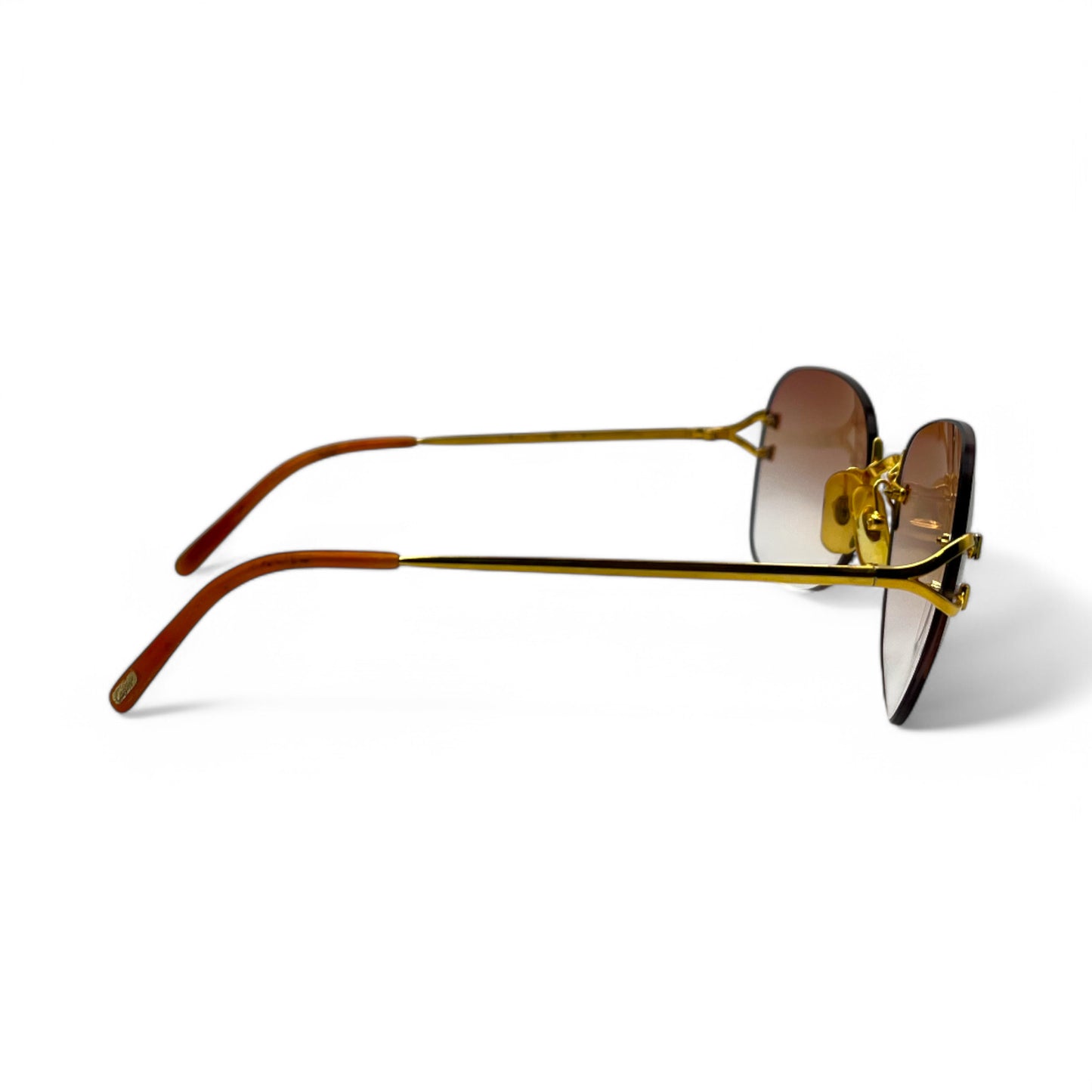 Cartier Signature C - Gold Wires w/ Hennessy Brown Faded Lenses - Authentic