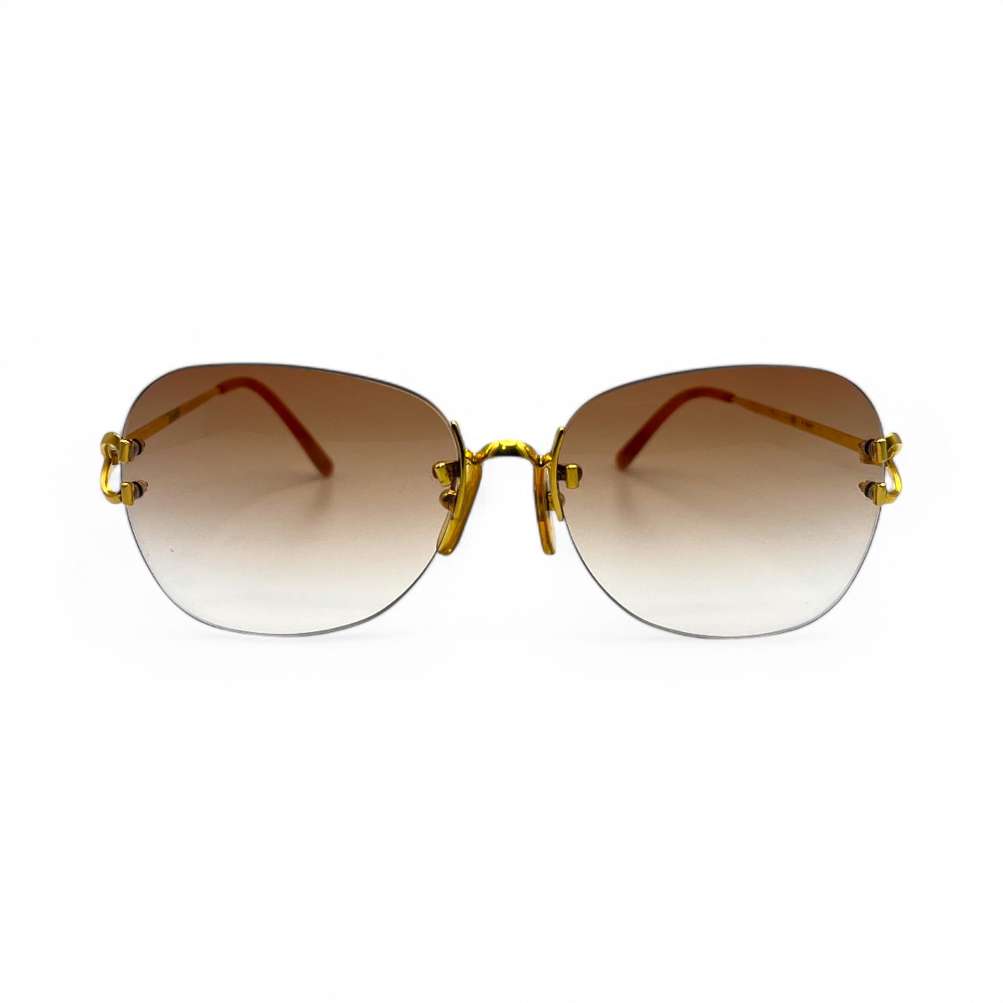 Cartier Signature C - Gold Wires w/ Hennessy Brown Faded Lenses - Authentic