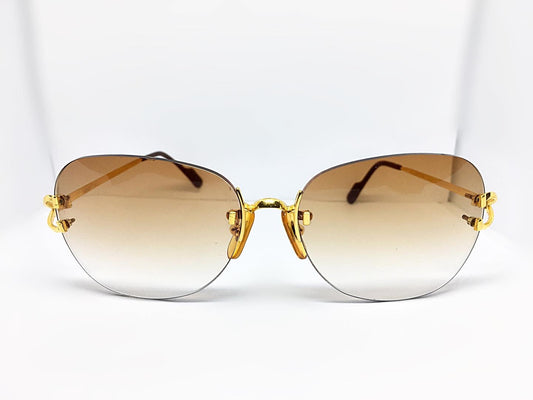 Cartier Gold Wires w/ Custom Light Brown Lenses - Registered Authentic