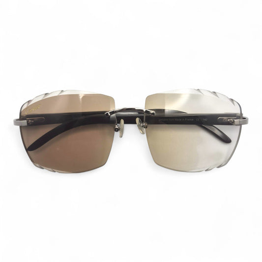 C Decor - Silver White Buffs Eyeglasses w/ Transition Brown Lenses