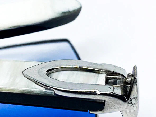 2020 Decor C Platinum White Buffs with 58 Blue Mykonos Lenses - Luxury Optical