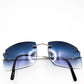 Cartier Big C - Platinum Wire with Blue Bugatti Lenses (Repaired Temple) - Registered Authentic 7/10 - Luxury Optical