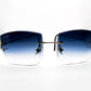 Cartier Big C - Platinum Wire with Blue Bugatti Lenses (Repaired Temple) - Registered Authentic 7/10 - Luxury Optical