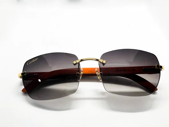 Blue And Orange Woods With Custom Cartier Lenses - Luxury Optical