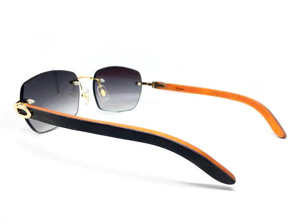 Blue And Orange Woods With Custom Cartier Lenses - Luxury Optical