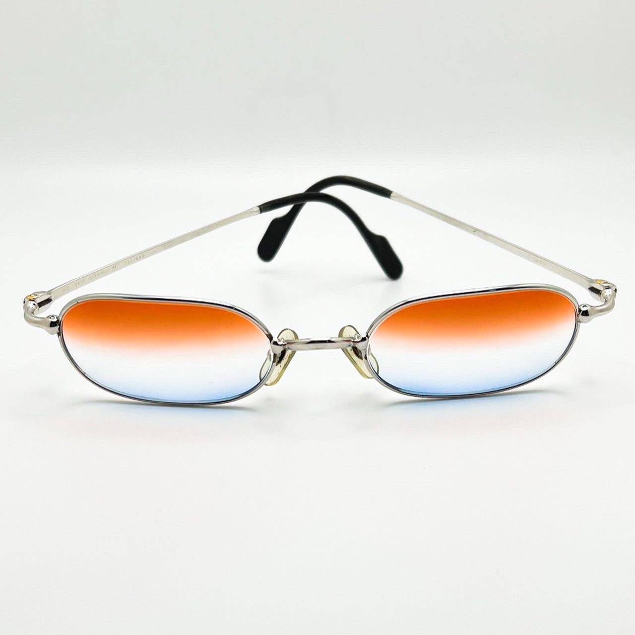 Cartier Platinum Wires with Red/Blue Lenses - Registered Authentic - Luxury Optical