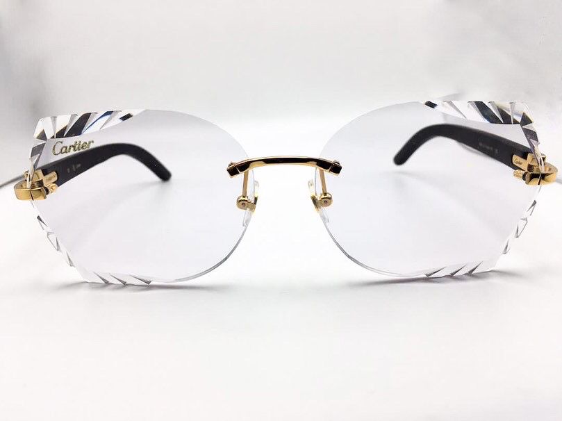 Decor C Gold Brushed Gold Limited Edition Black Woods with Transition Butterfly Lenses - Luxury Optical