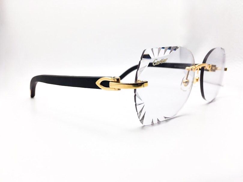 Decor C Gold Brushed Gold Limited Edition Black Woods with Transition Butterfly Lenses - Luxury Optical