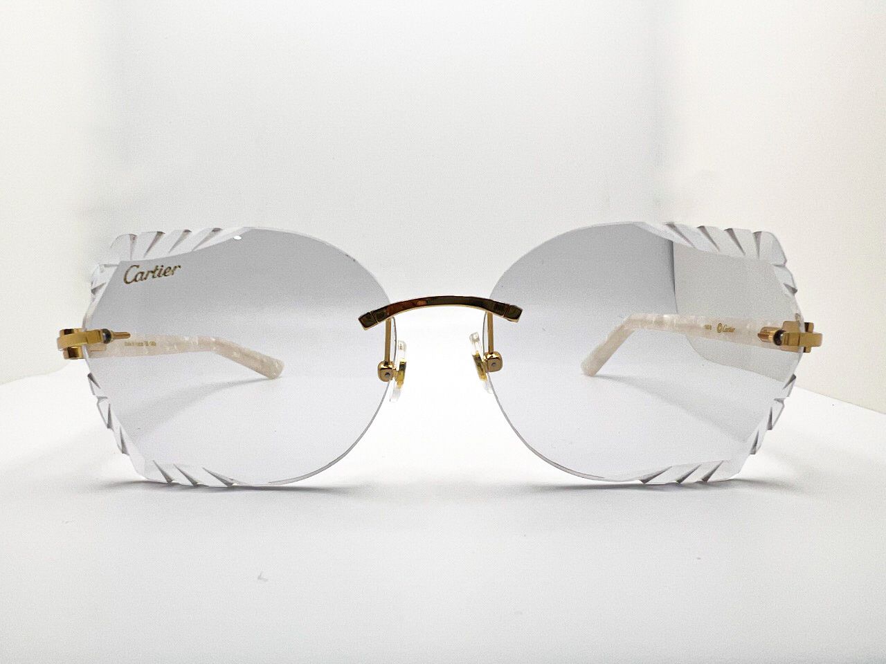 Decor Small C White Acetate Marbles with Butterfly Transitions Lenses