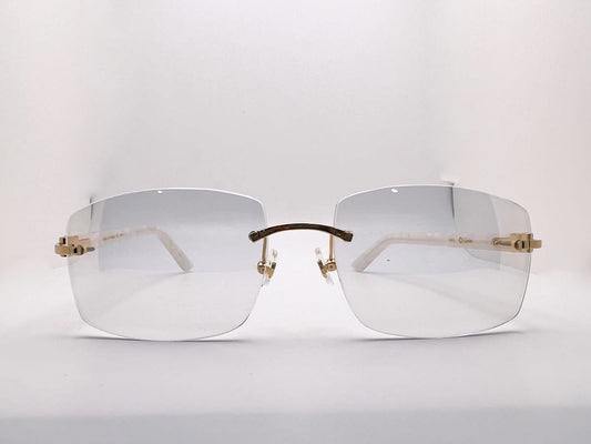 Decor Small C White Marble with #7 Gold Mirror Lenses with Transition - Luxury Optical