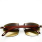 Limited Edition Brushed Gold Brown Wood with 62 Mykonos lenses - Luxury Optical